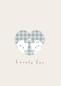 WH Cats in Heart(checker)/mint beige
