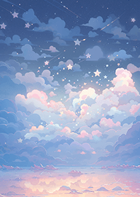 夢幻星星天空❤溫柔藍粉