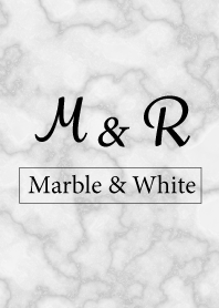 【M&R】イニシャル 大理石モノトーン白
