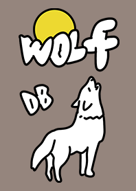 White wolf and moon dark brown.