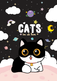 Cats Fat Kawaii Black