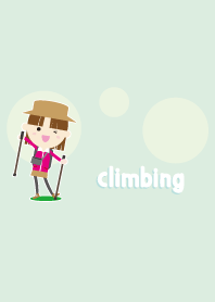 Climbing mountain girl green