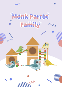 Monk Parrot Family(Purple)