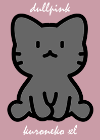sitting black cat XL dull pink.