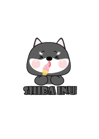 Simple Black Shiba Inu  Love Food Theme