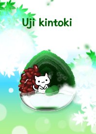 shaved ice with cat( Ujikintoki )