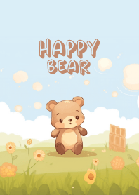 cute bear and flower garden