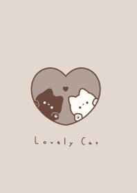 Pair Cats in Heart(line)/cocoa brown.