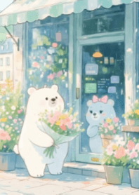 Cute Bear and Flowers V.3