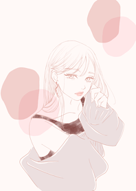 A girl who looks stylish in dull pink