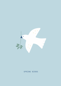 春天小鳥 藍天