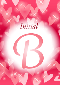 【B】イニシャル❤️ハート-赤2-