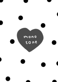 black and white. Polka dots. heart.