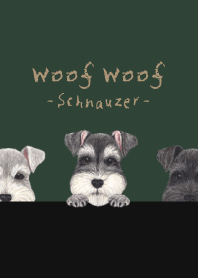 Woof Woof - Schnauzer - CHRISTMAS GREEN