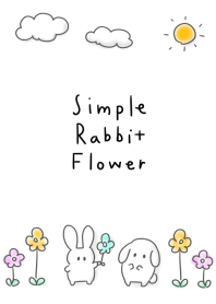 シンプル うさぎ お花