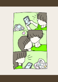男の子と女の子◎カップル/黄緑色2
