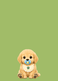 Baby Golden Retriever moss green