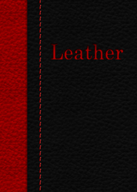 Leather black by red