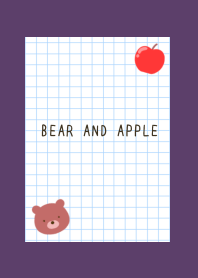 BEAR AND APPLE GRAPH PAPER-DEEP PURPLE