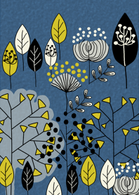 青い北欧の森の世界