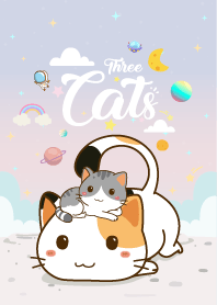 Three Cats Lovely Pastel