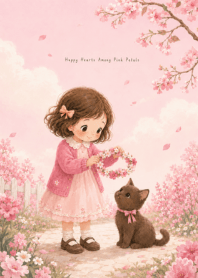 Happy Hearts Among Pink Petals: Joy