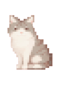 Tema Seni Piksel Kucing Hijau 04