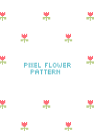Pixel flower pattern 02