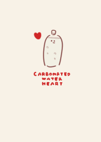 simple Carbonated water heart beige
