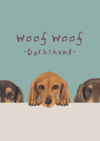 Woof Woof - dachshund L - BLUE GREEN