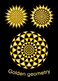 Golden geometry. black background.