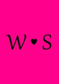 Initial "W & S" Vivid pink & black.