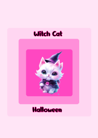 Witch cat Halloween (pink)