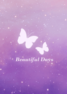 蝴蝶-浪漫夜空 漸層紫色