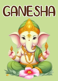 พระพิฆเนศ : ร่ำรวยเงินทอง (สีเขียว)