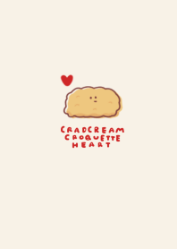 simple Crab cream croquette heart beige