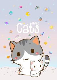 Three Cats Galaxy Pastel