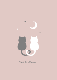 ネコと月。ピンクベージュ