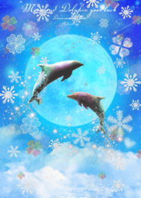 Moon and dolphin good luck7 snow
