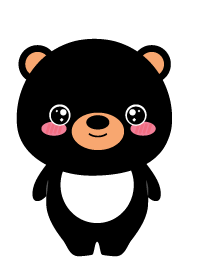 หมีดำอ้วนน่ารักเรียบๆ