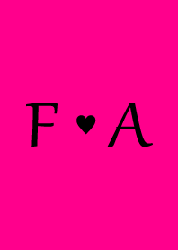 Initial "F & A" Vivid pink & black.
