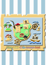 Icing cookie of the treasure hunt