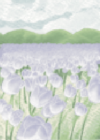 The tulips garden & cute bunny (Purple)