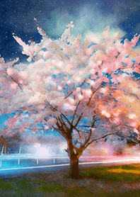 Beautiful night cherry blossoms#967