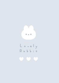 Rabbit&Heart/ pale blue gray
