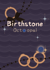 誕生石リング(10月) + 紺色