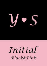 Initial "Y&S" -Black&Pink-