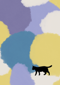 Cats and autumn-colored pattern
