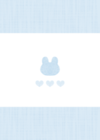 うさぎハート(ホワイト×ブルー)