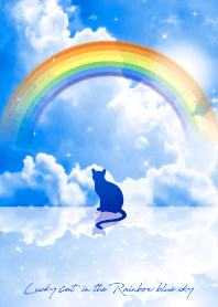 グングン運気上昇✨幸運を呼ぶネコと虹空